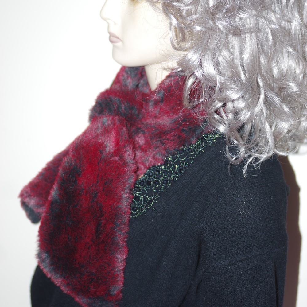 Faux Dyed Sheard Beaver Fur Neck Wrap Scarf Shrug